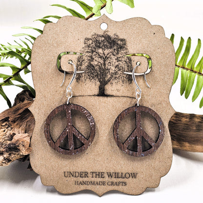 Peace Sign Dangle Earrings