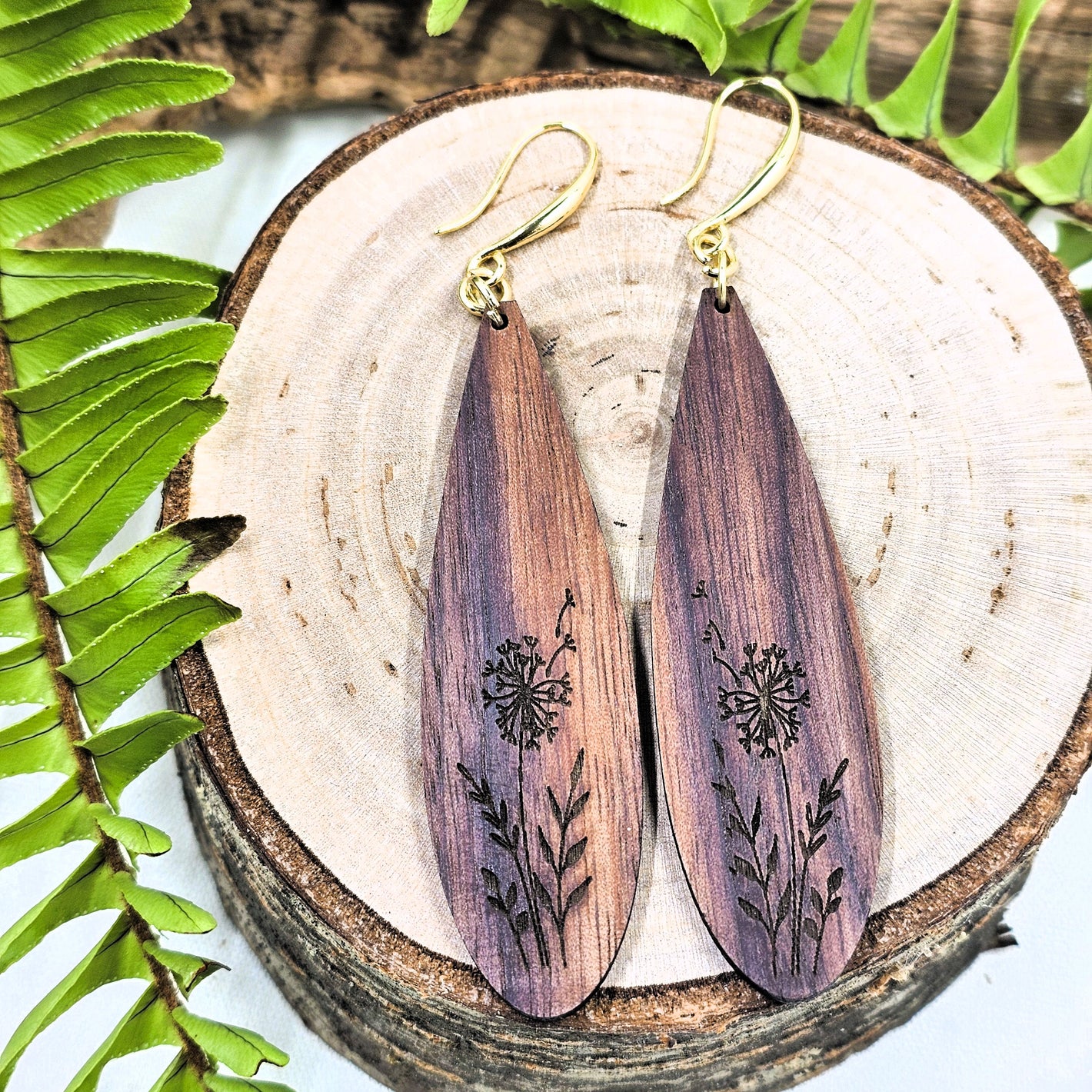 Dandelion Puff Dangle Earrings