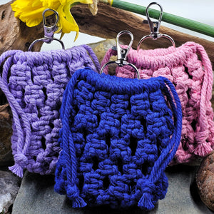 Macrame Pouch Keychain (large)