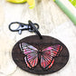 Hand painted wood butterfly keychain