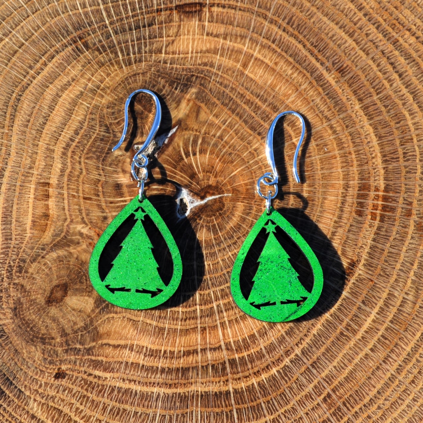 Christmas Tree Dangle Earrings