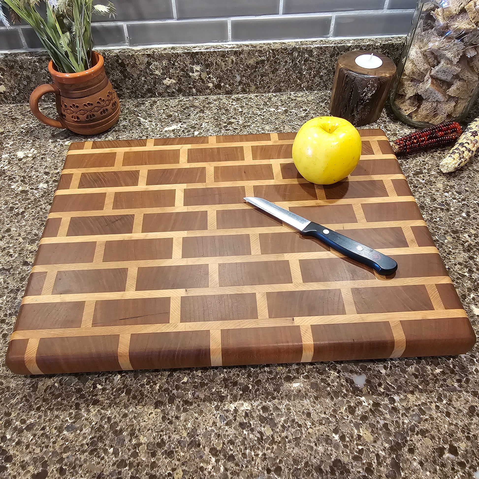 End Grain Cutting Board Cherry and Maple