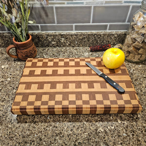 End Grain Cutting Board - American Cherry and Hard Maple