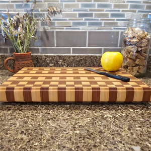 End Grain Cutting Board - American Cherry and Hard Maple