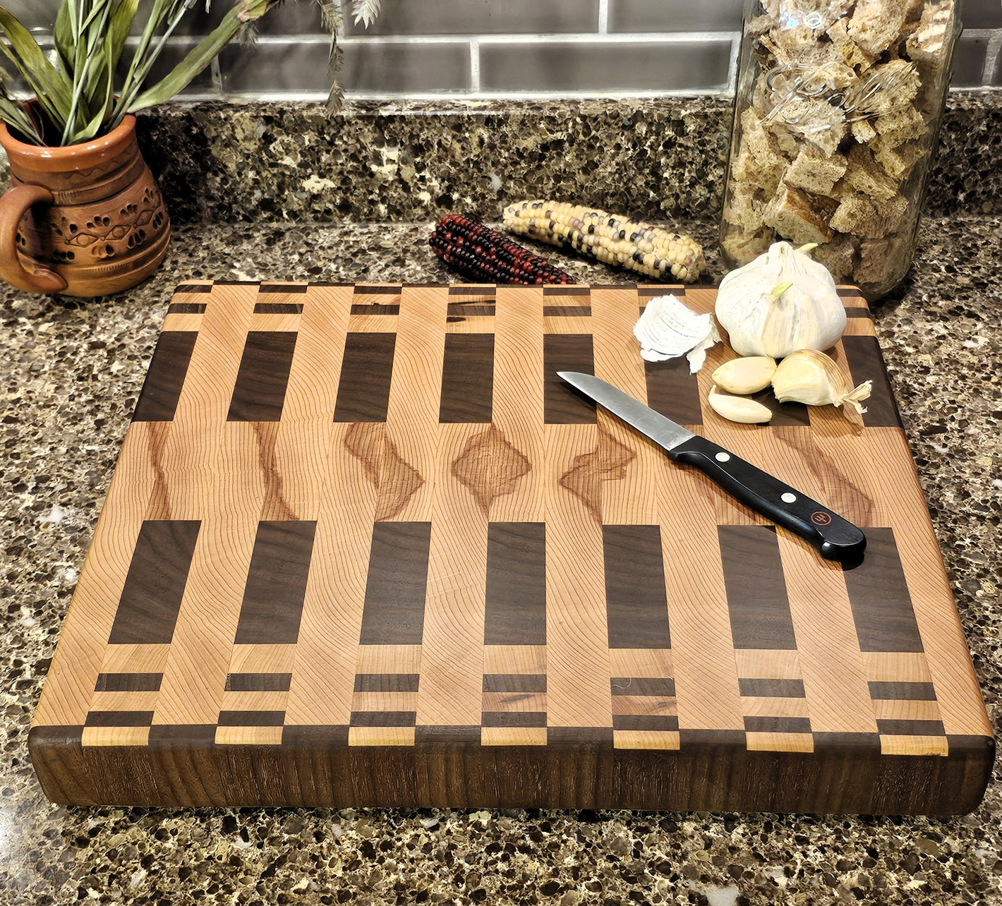 End Grain Cutting Board - Black Walnut & American Beech