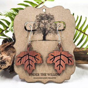 Leaf Dangle Earrings Lightweight Cedar