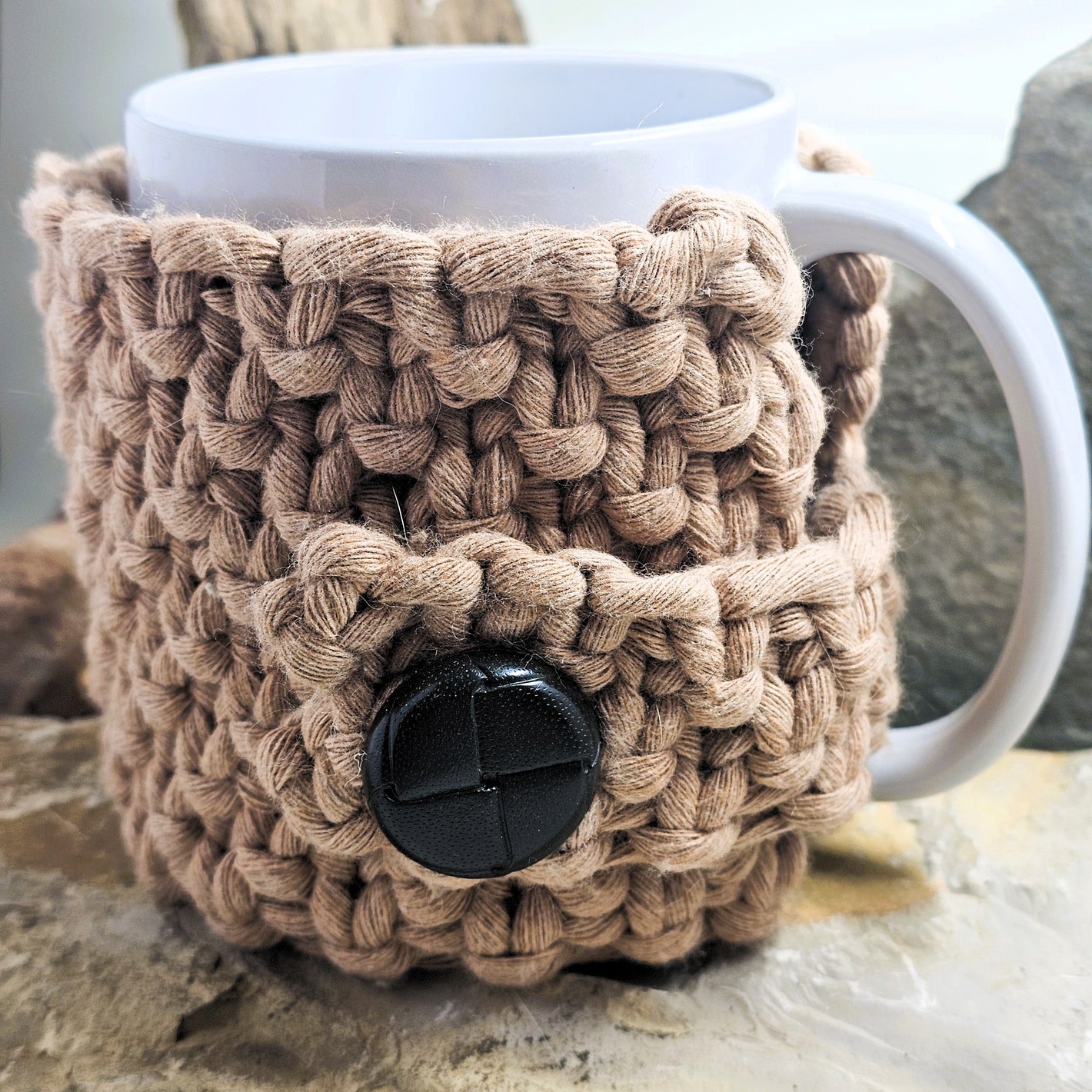 Macrame Coffee Mug Cozy