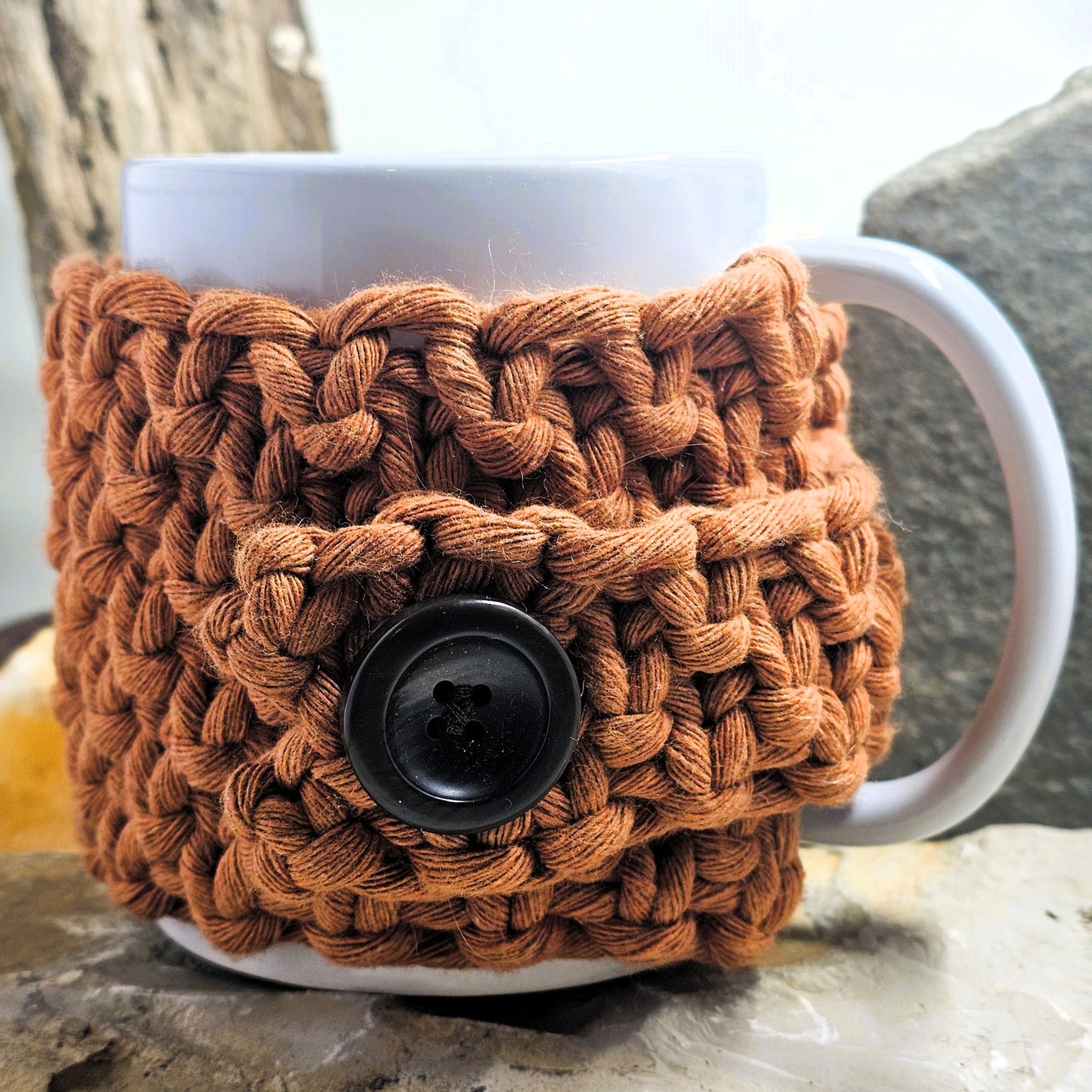 Macrame Coffee Mug Cozy