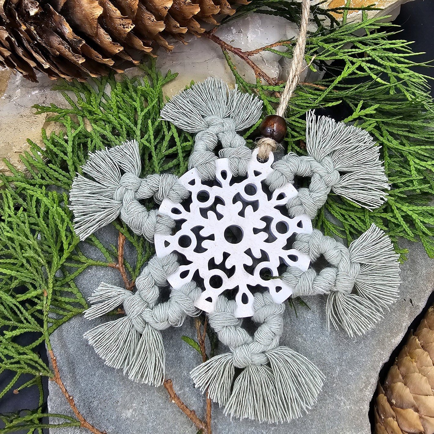 Macrame Snowflake Ornament