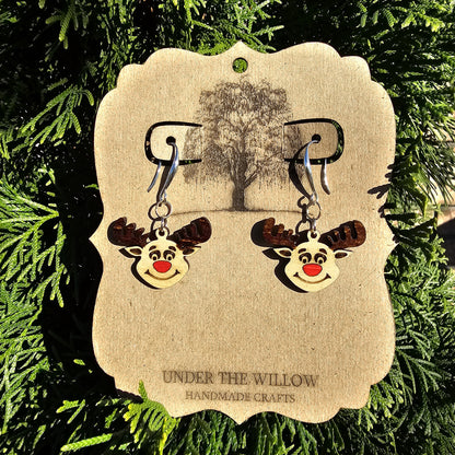 Red Nosed Reindeer Dangle Earrings